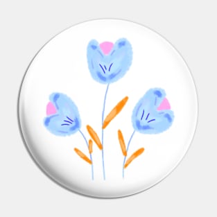 Purple orange flower art Pin