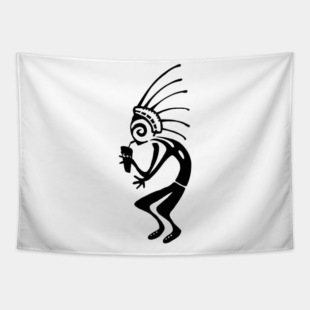 Kokopelli drink tonic white Tapestry by ngmx