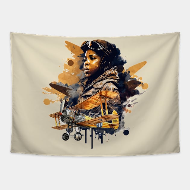 Bessie Coleman Tapestry by 4 Cutural Progress Tees