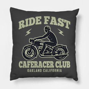 "Ride Fast Cafe Racer" Pillow