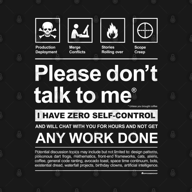 SOFTWARE DEVELOPER - PLEASE DON'T TALK TO ME by officegeekshop