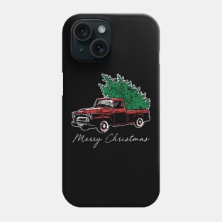 Merry Christmas Retro Vintage Red Truck Phone Case