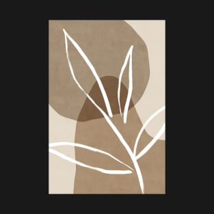 Abstract beige leaf branch T-Shirt