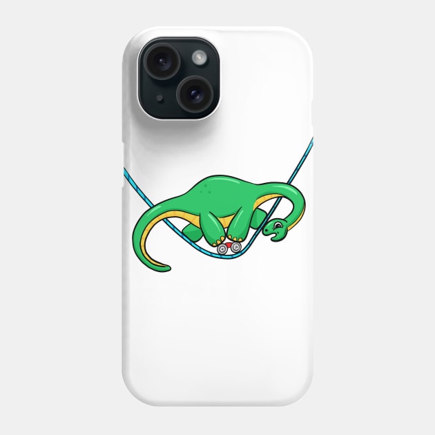 Dinosaur Tightrope on Bike Cartoon Phone Case by Squeeb Creative