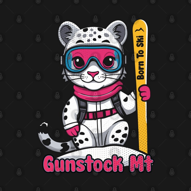 Cute Snow Leopard Skiing Gunstock Mountain by Surrealcoin777