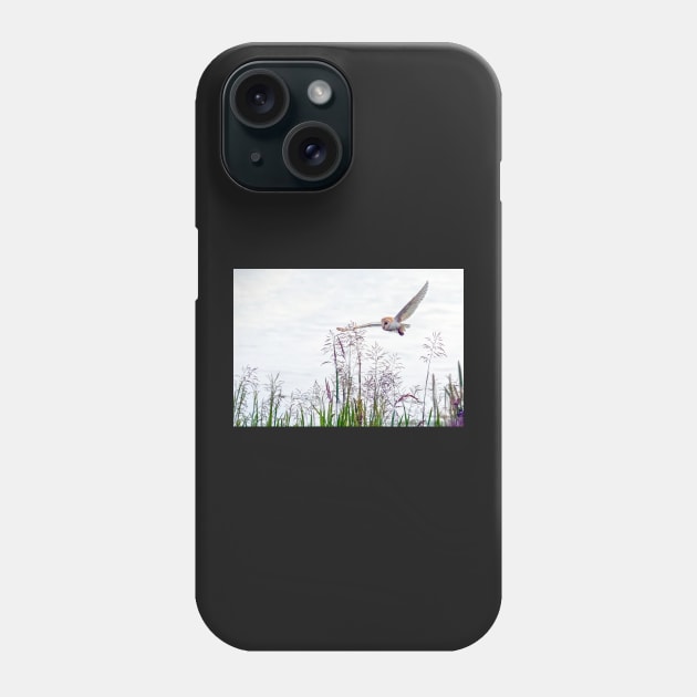 Barn owl hunting over the reed bed Phone Case by Itsgrimupnorth