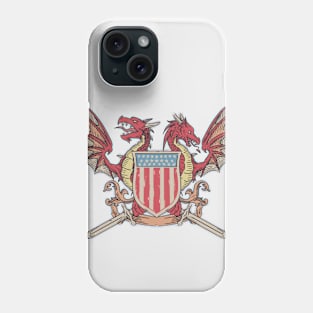 American Flag with Twin Dragons Phone Case