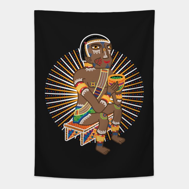 COQUERO COCA CHEWER CAPULÍ NARIÑO COLOMBIA - full colour Tapestry by Xotico Design