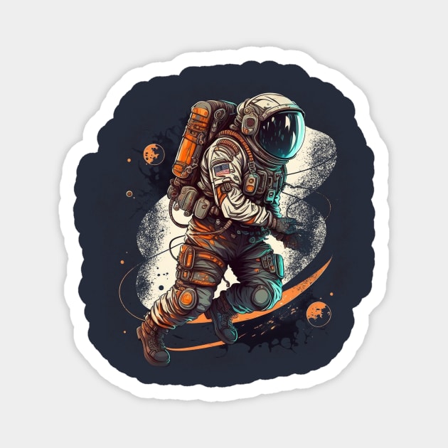 The Cosmic Street Art: An Astronaut's Journey in the Stars Magnet by Abili-Tees