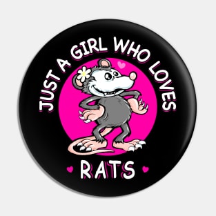 Just A Girl Who Loves Rats Pin