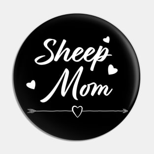 Sheep Mom Hearts Love Female Farming Animals Gift Pin