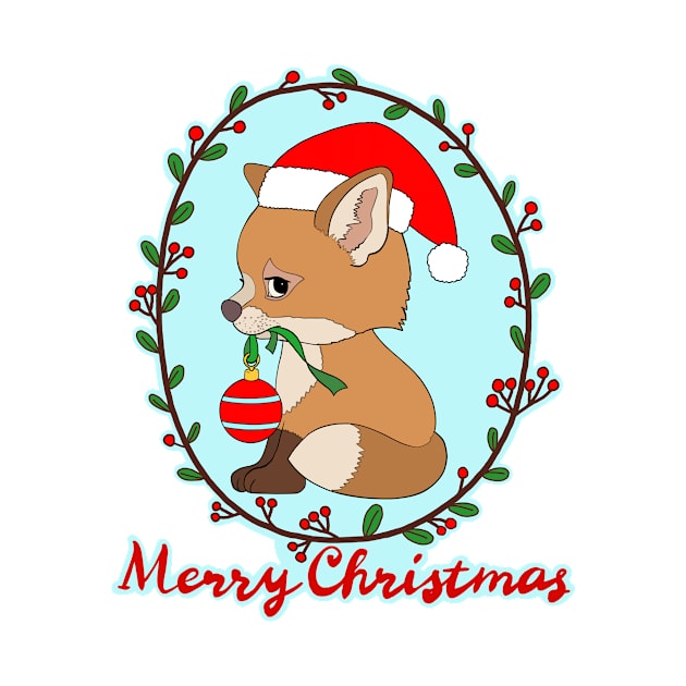 Christmas Fox by IdinDesignShop