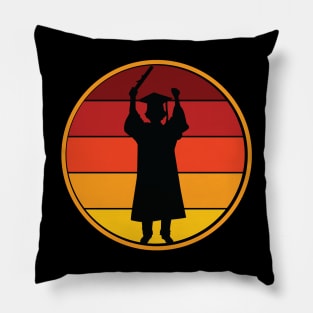 Graduation Boy Girl Male Female Graduate Cap Gown Retro Pillow