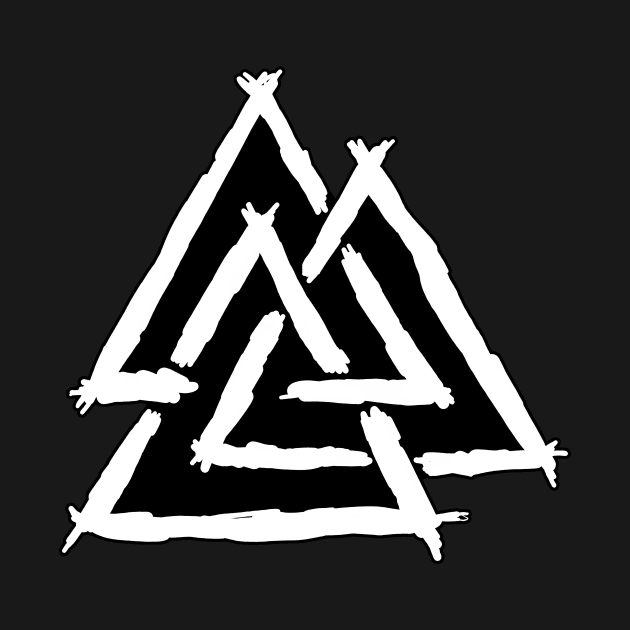 Valknut Norse Symbol (white) by MacSquiddles