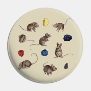 Mice and Berries Pin