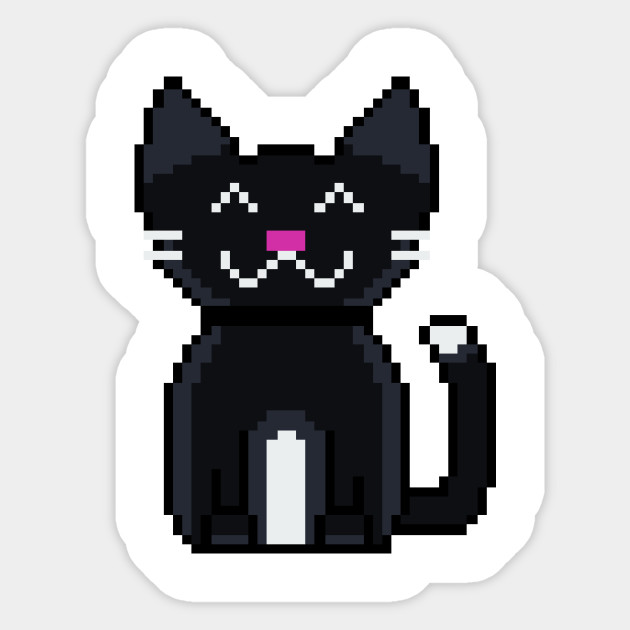 Black Cat Pixel Art 8 Bit