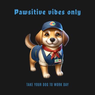 Pawsitive vibes only - Take your dog to work day T-Shirt