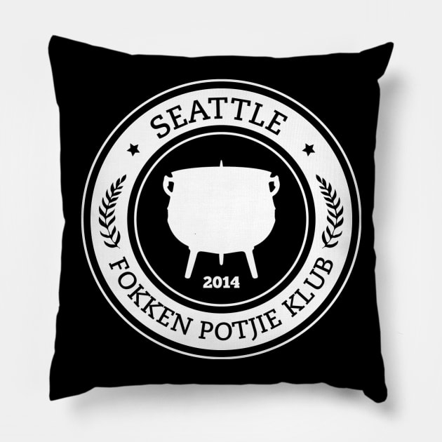 Seattle fokken Potjie Klub Pillow by bandapanda