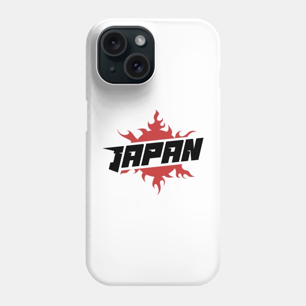 Japan logo badge fire sun emblem typography Phone Case by SpaceWiz95