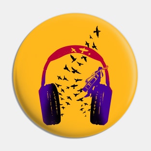 Headphone music Double bass Pin