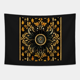 Art Deco design - peacock noir VI Tapestry