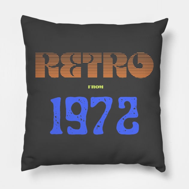 Retro Birthyear 1972 Pillow by FNRY