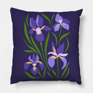 Purple Iris Flowers Pillow