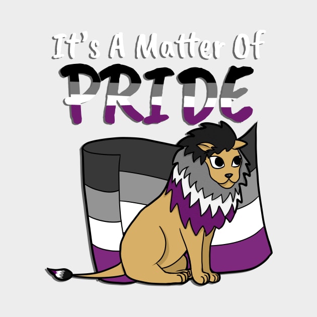 Asexual Pride Lion- With Text by marzipanpond