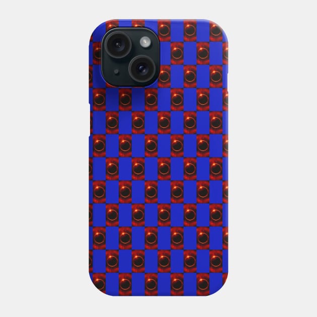 Red Solar Eclipse Pattern Phone Case by The Black Panther