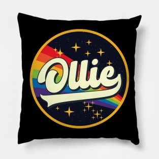 Ollie // Rainbow In Space Vintage Style Pillow