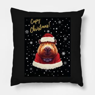 Capy Christmas - Capybara dressed as santa Pillow