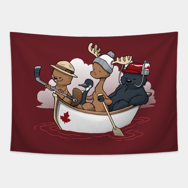 Canuck Canoe Tapestry by Dooomcat