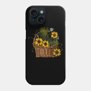 Sunflower Basket Embroidery Phone Case