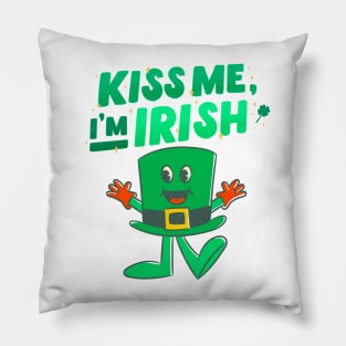 Kiss Me I'm Irish Top Hat Saint Patrick's Day Pillow