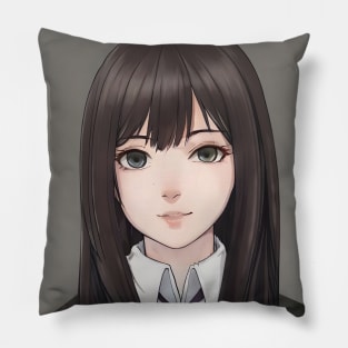 Black Hair Cute Anime High School Pretty Girl Pillow