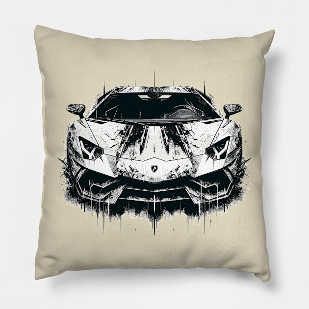 Lamborghini aventador Pillow by Vehicles-Art