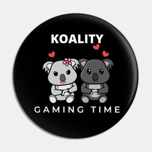 Koalified Koality Gaming Time Cute Koala Valentine Pun Pin