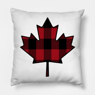 Maple Leaf in Plaid Pillow