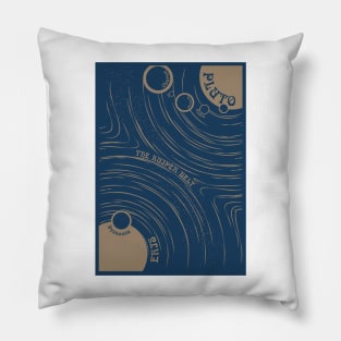Pluto,Eris & the Kuiper Belt - Art Nouveau Space Travel Poster Pillow