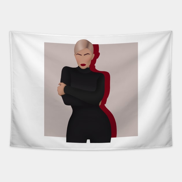 Kylie Jenner. Red and Black. Tapestry by AnnVas