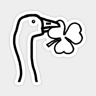 Portrait of a Goose Stealing a Shamrock Outline Magnet