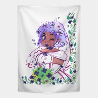 Purple Haired Bride Tapestry