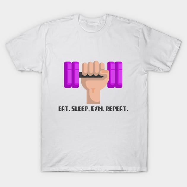 Eat. Sleep. Gym. Repeat. Fitness Goal T-Shirt by Lamount Tees