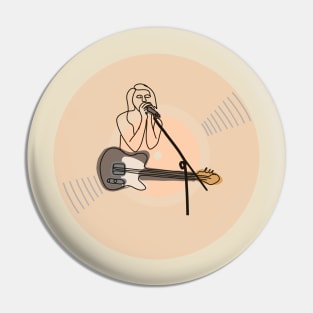 Vinyl - Singer + guitarist minimalist line art Pin