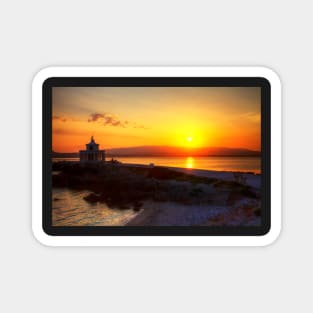 Kefalonia Sunset At Argostoli Lighthouse Magnet