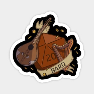 D20 Bard Fantasy Dice Magnet