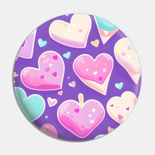 Delicious Pastries and Candy Hearts Pin