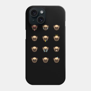 Funny Pug Dog Emoji Phone Case