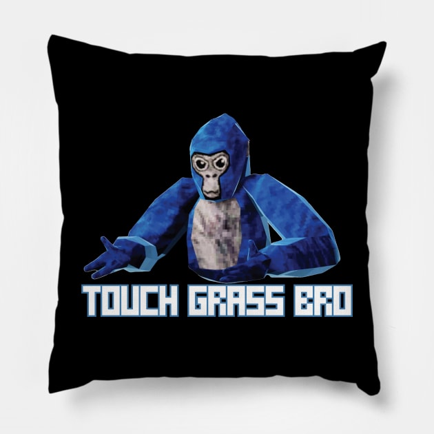 Gorilla Tag Funny Tee for Kids, Boys, Touch Grass Pillow by gts