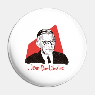 Portrait of  Jean-Paul Sartre Pin